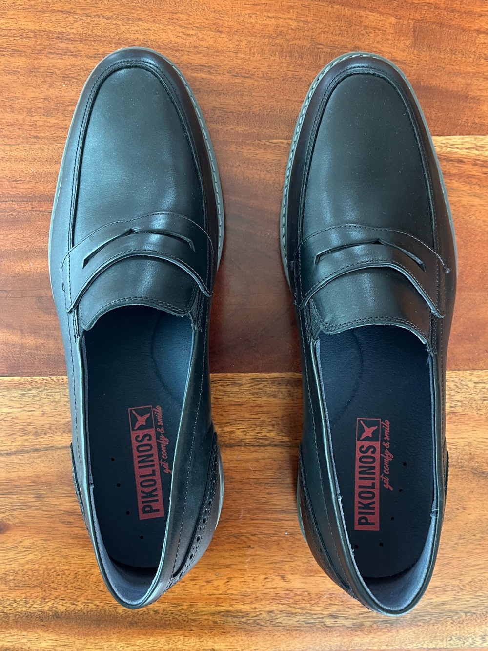 PIKOLINOS Black Leather Classic Penny Loafers